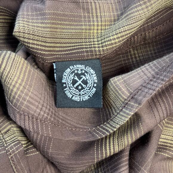 Dixxon Mens Wyatt Bamboo Plaid 4XL Casual Classic Snap Practical Western Brown - Picture 6 of 9